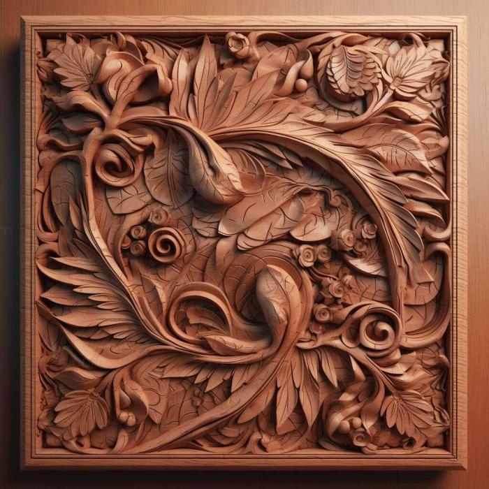 Patterns and decorations (Square 3, PATTERN_395) 3D models for cnc